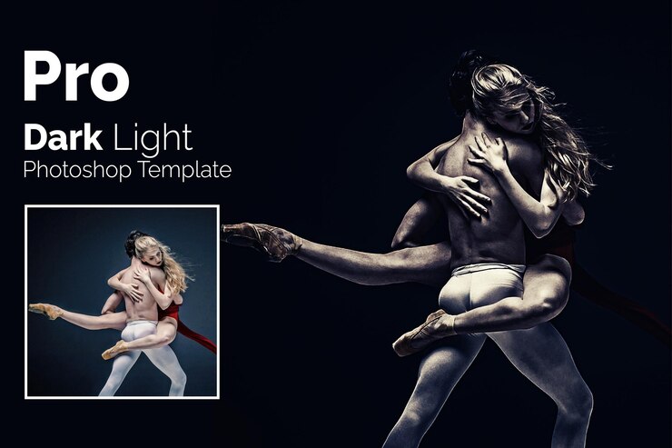PSD plantilla de photoshop de luz oscura profesional