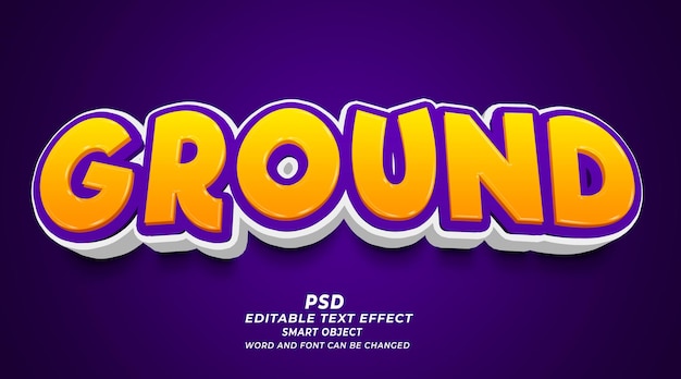 Plantilla de photoshop PSD de efecto de texto editable 3d para niños