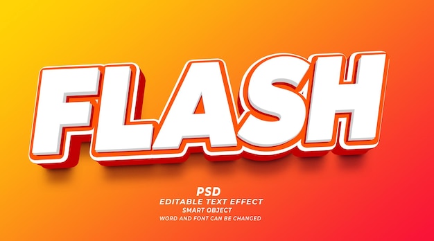 Plantilla de photoshop psd de efecto de texto editable 3d de venta flash con lindo fondo