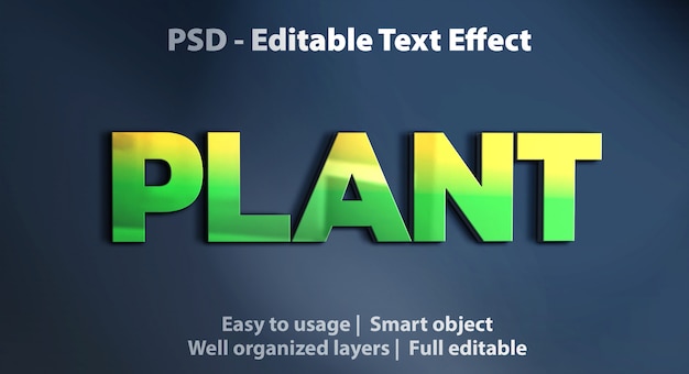 Plantilla de planta de efecto de texto