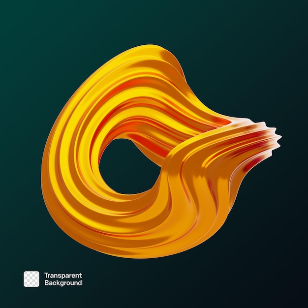 plantilla PNG 3D de formas metálicas abstractas