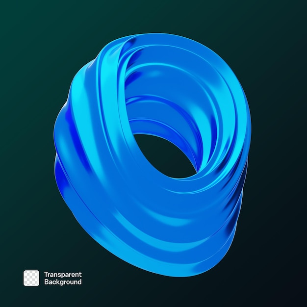 plantilla PNG 3D de formas metálicas abstractas