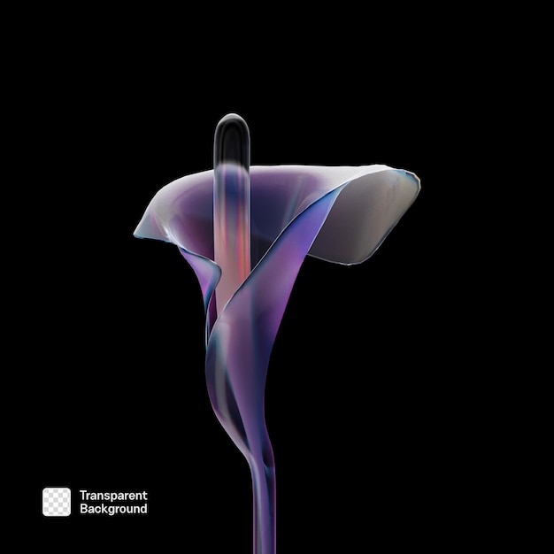 plantilla de PNG para el elemento de flor de vidrio 3D