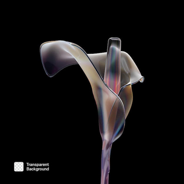 plantilla de PNG para el elemento de flor de vidrio 3D