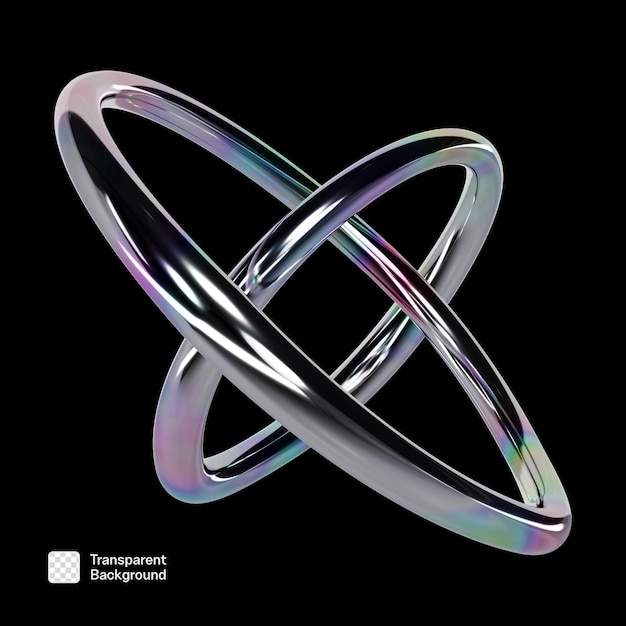 Plantilla PNG de elementos abstractos de Chrome para el año 2000
