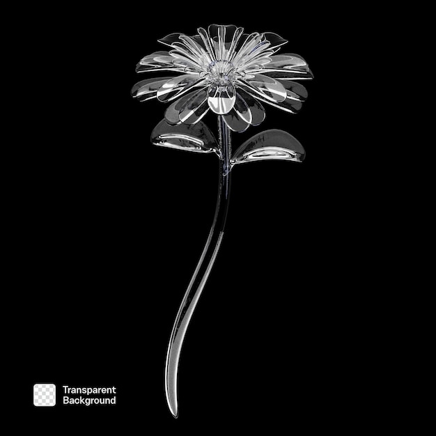 plantilla PNG de la flor de vidrio 3D
