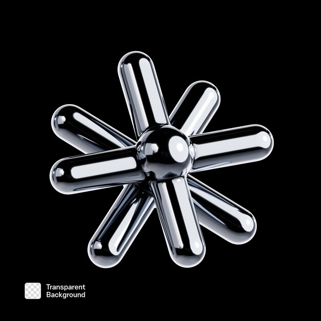 Plantilla PNG de la forma abstracta 3D de Chrome Y2K