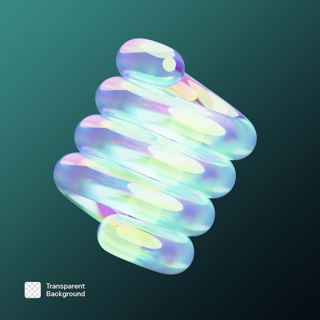 plantilla PNG de la forma abstracta 3D de Chrome