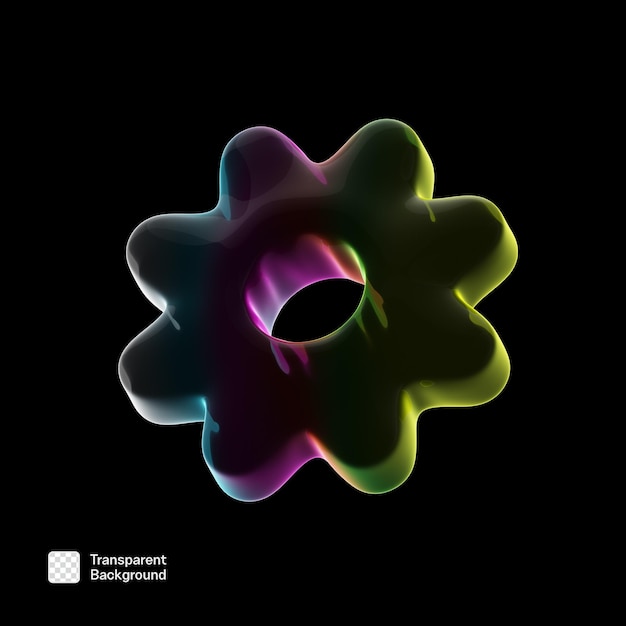 plantilla de PNG de forma abstracta 3D de neón