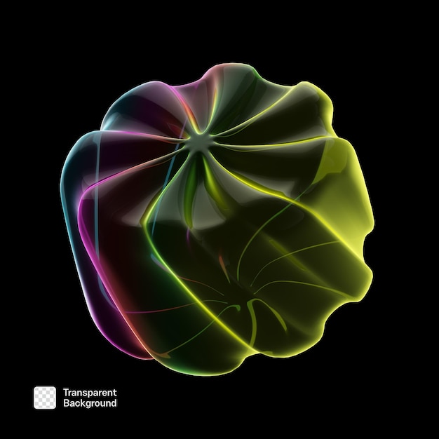 plantilla de PNG de forma abstracta 3D de neón