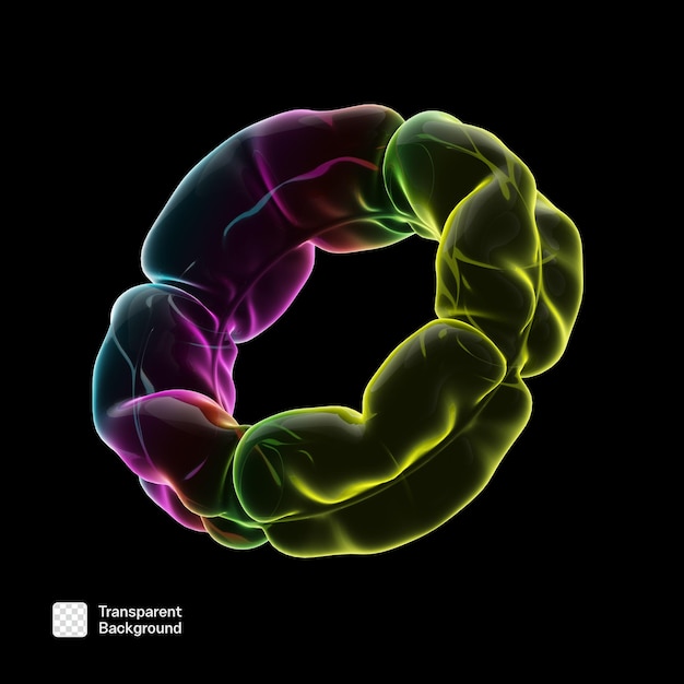 plantilla de PNG de forma abstracta 3D de neón