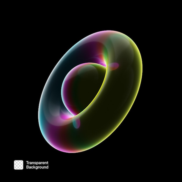 plantilla de PNG de forma abstracta 3D de neón