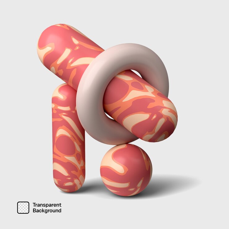 PSD plantilla de png de formas 3d abstractas