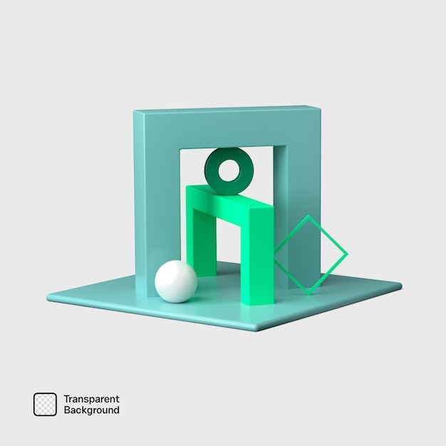 plantilla de PNG de formas 3D abstractas
