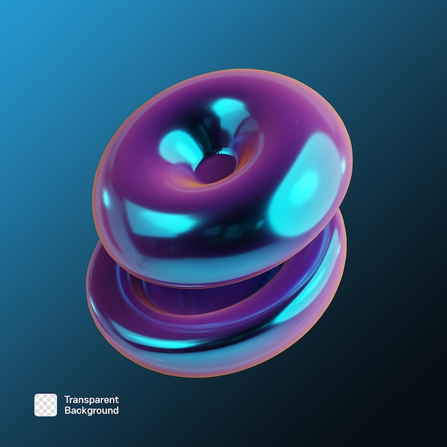 plantilla PNG de formas 3D metálicas abstractas