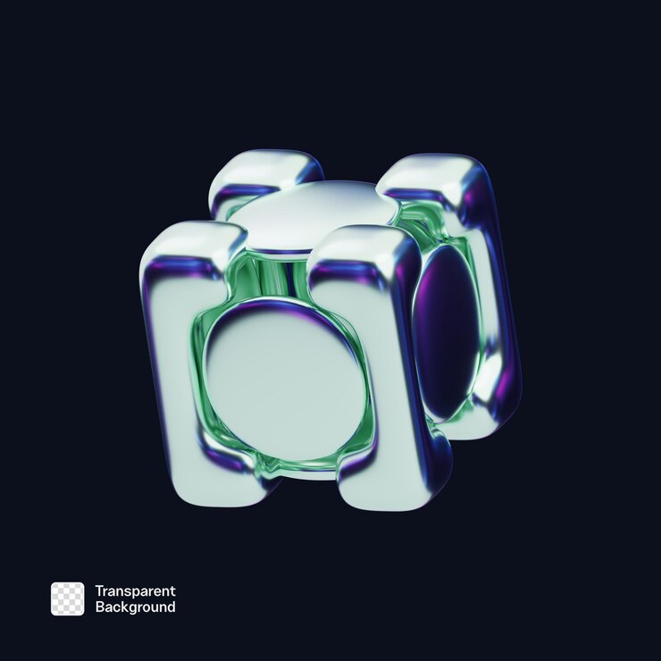 PSD plantilla png de formas abstractas cromáticas 3d