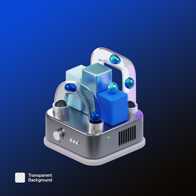Plantilla PNG de icono tecnológico 3D