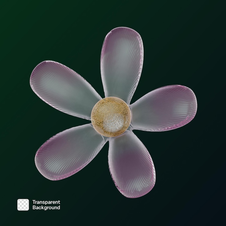 PSD plantilla png de ilustración de flores de plástico en 3d