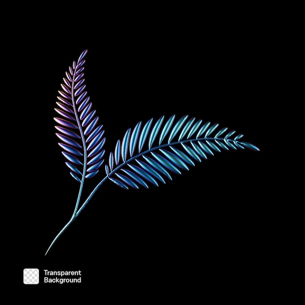 plantilla PNG de ilustración holográfica de plantas en 3D