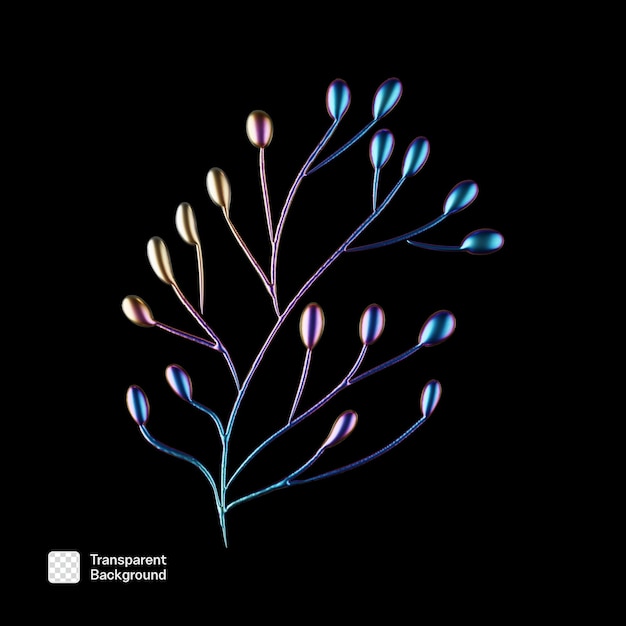 Plantilla PNG de ilustración holográfica en renderizado 3D