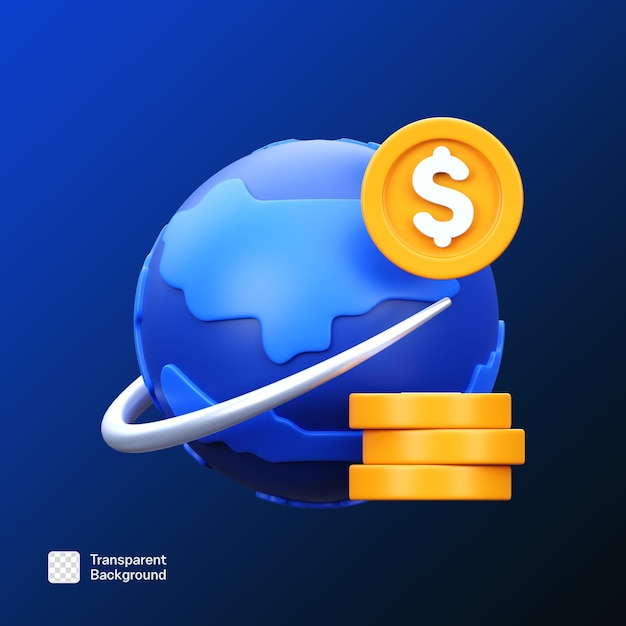Plantilla PNG de ilustración de icono 3D Fintech