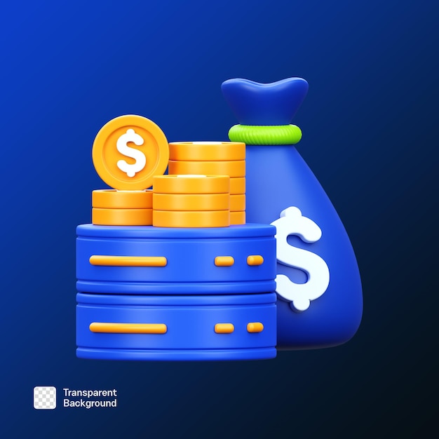 Plantilla PNG de ilustración de icono 3D Fintech