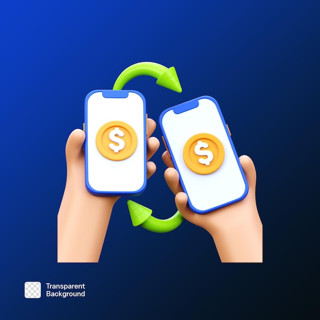 Plantilla PNG de ilustración de icono 3D Fintech