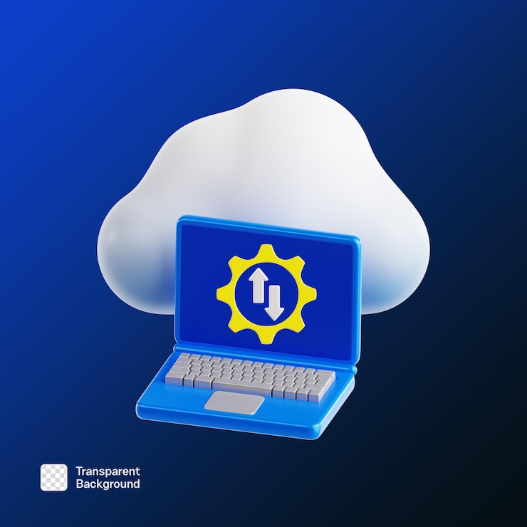 PSD la plantilla png de la ilustración del icono 3d del servicio de software