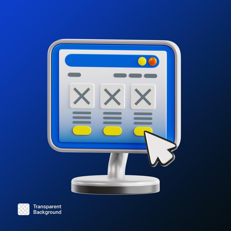 PSD la plantilla png de la ilustración del icono 3d del servicio de software