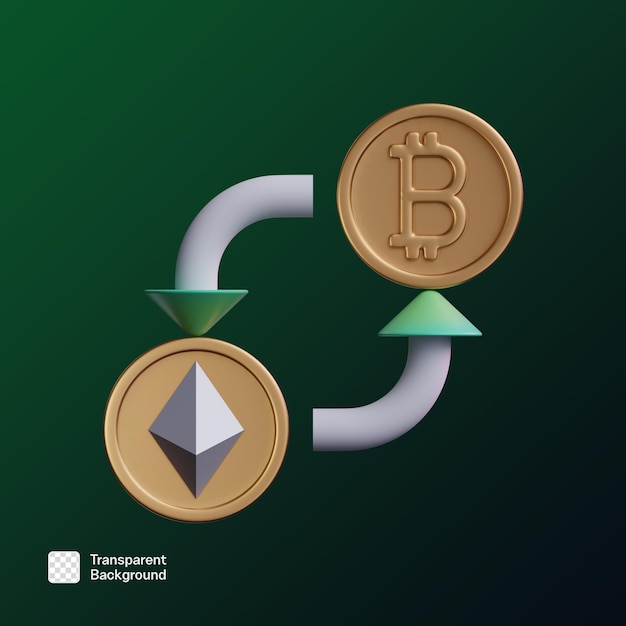 Plantilla PNG de ilustración de icono criptográfico en 3D
