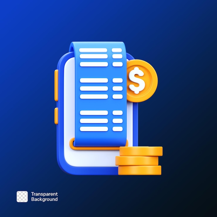 PSD plantilla png de ilustración de íconos 3d de fintech