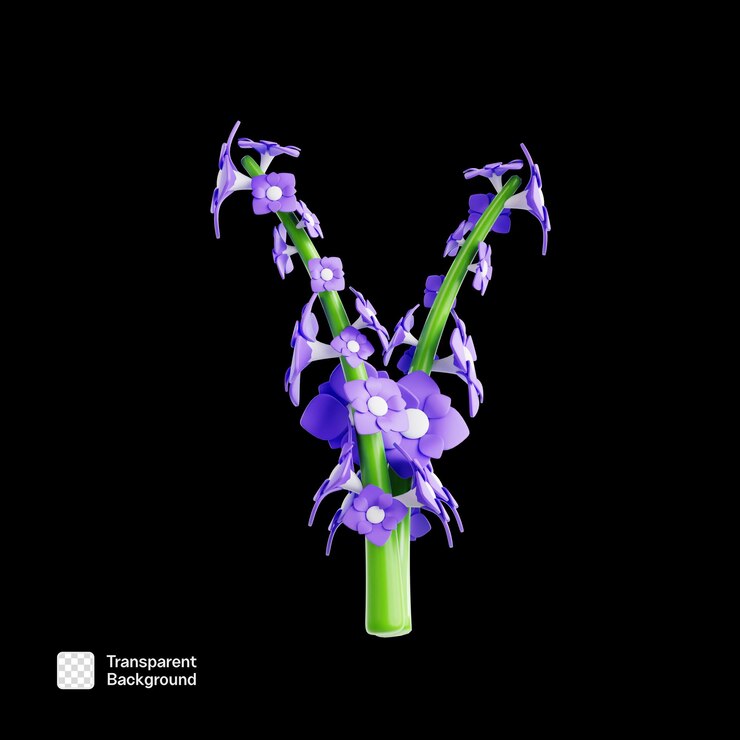PSD plantilla png para la ilustración de iconos 3d de flores