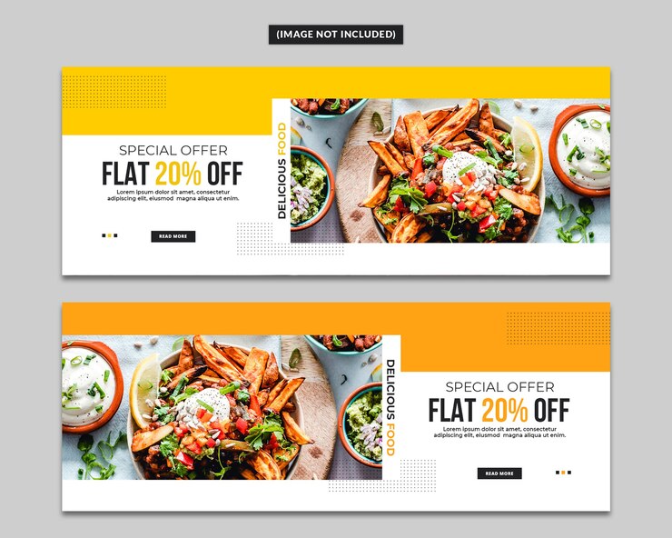 PSD plantilla de portada de banner de facebook de alimentos
