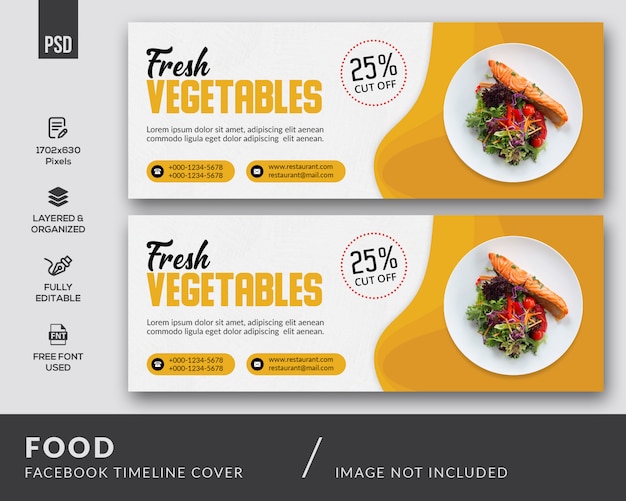 Plantilla de portada de Facebook de alimentos