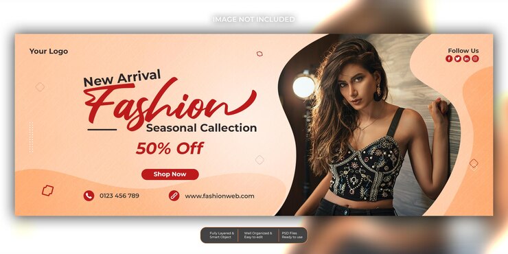 PSD plantilla de portada de facebook de banner de redes sociales de venta de moda