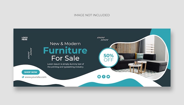 Plantilla de portada de facebook y banner web para redes sociales de muebles