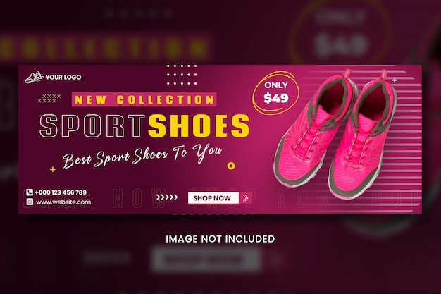 PSD plantilla de portada de facebook de big sale shoes