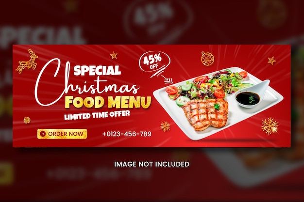 Plantilla de portada de facebook de comida