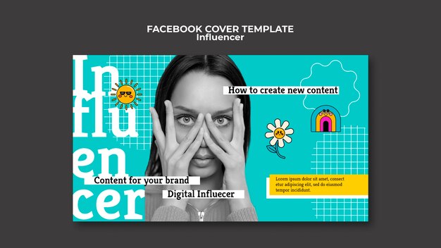 Plantilla de portada de facebook de estilo de vida de influencer