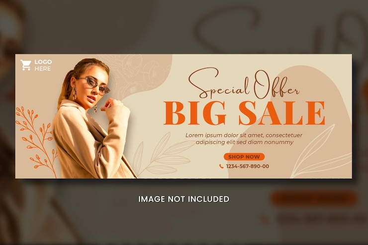 PSD plantilla de portada de facebook de moda de gran venta