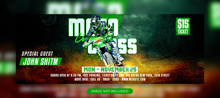 PSD plantilla de portada de facebook de motocross