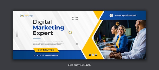 Plantilla de portada de Facebook de redes sociales corporativas de marketing digital