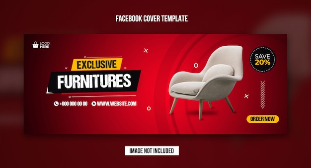 PSD plantilla de portada de facebook de venta de muebles exclusiva