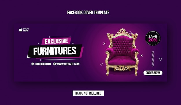 PSD plantilla de portada de facebook de venta de muebles exclusiva