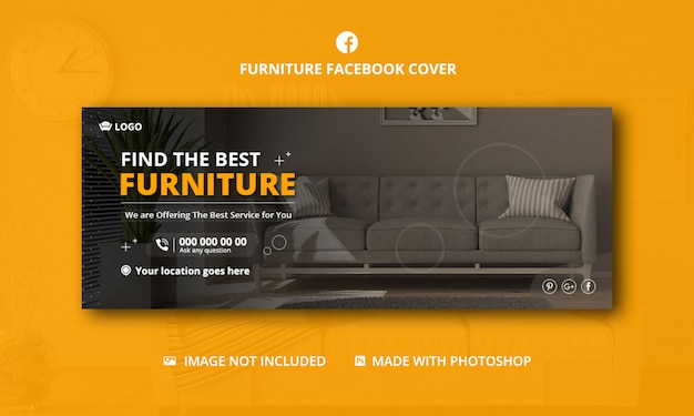 PSD plantilla de portada de facebook para venta de muebles