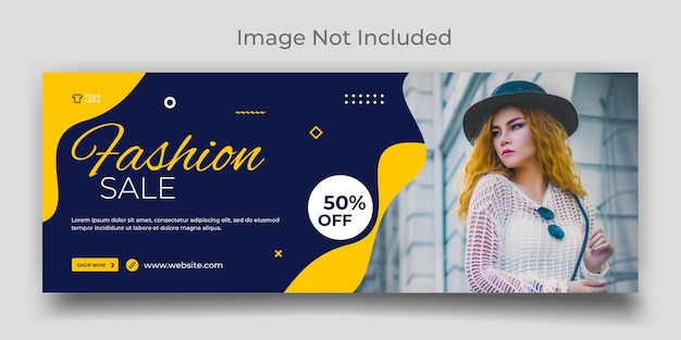 Plantilla de portada de facebook y web de redes sociales de venta de moda