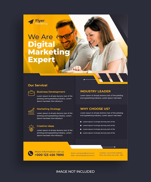 Plantilla de portada de folleto y diseño de volante de agencia de marketing digital para empresas