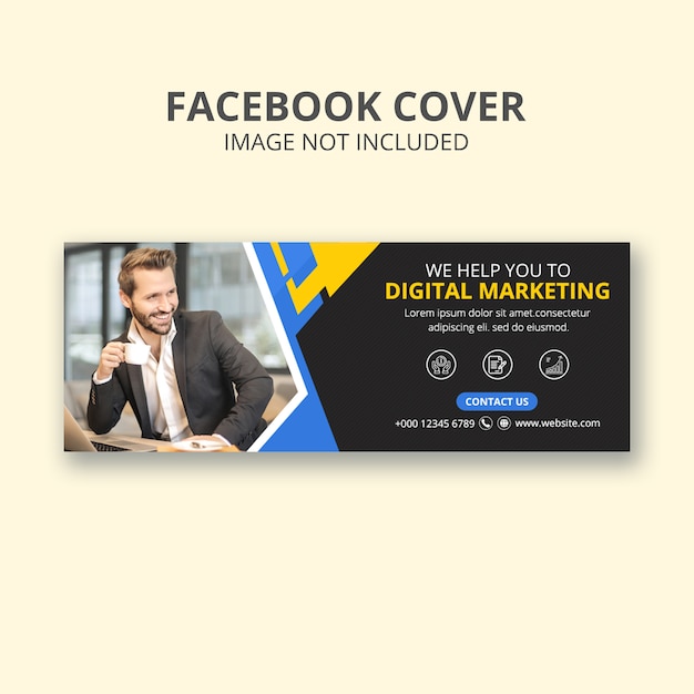PSD plantilla de portada de marketing empresarial o facebook