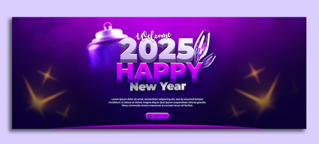 Plantilla de portada de redes sociales de año nuevo degradado
