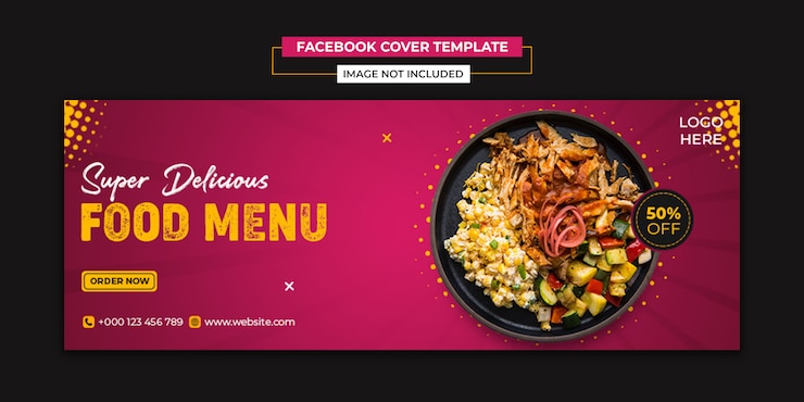 PSD plantilla de portada de redes sociales y facebook de alimentos